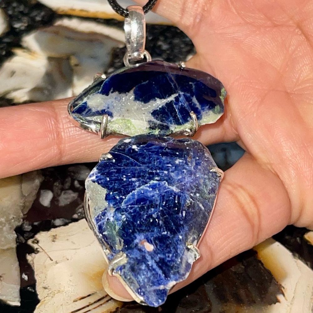 Deep Navy Sodalite Pendant 2 7/8”